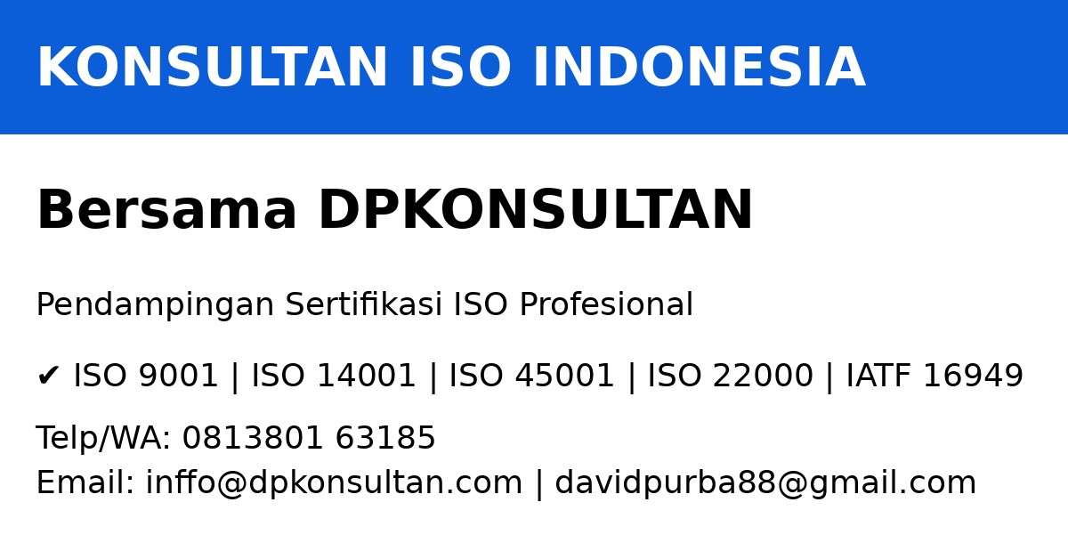 konsultasi ISO terpercaya Indonesia