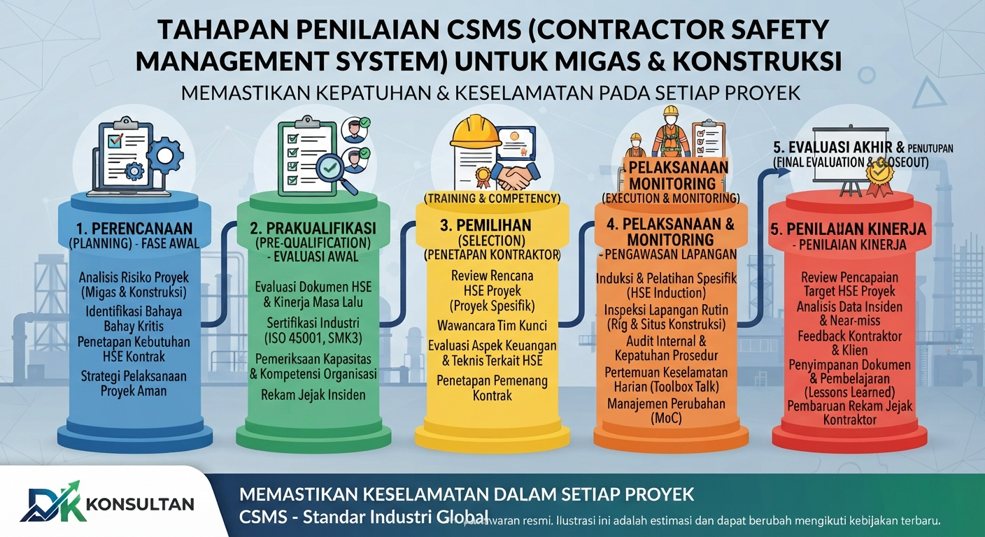 Tahapan penilaian CSMS untuk perusahaan migas dan konstruksi